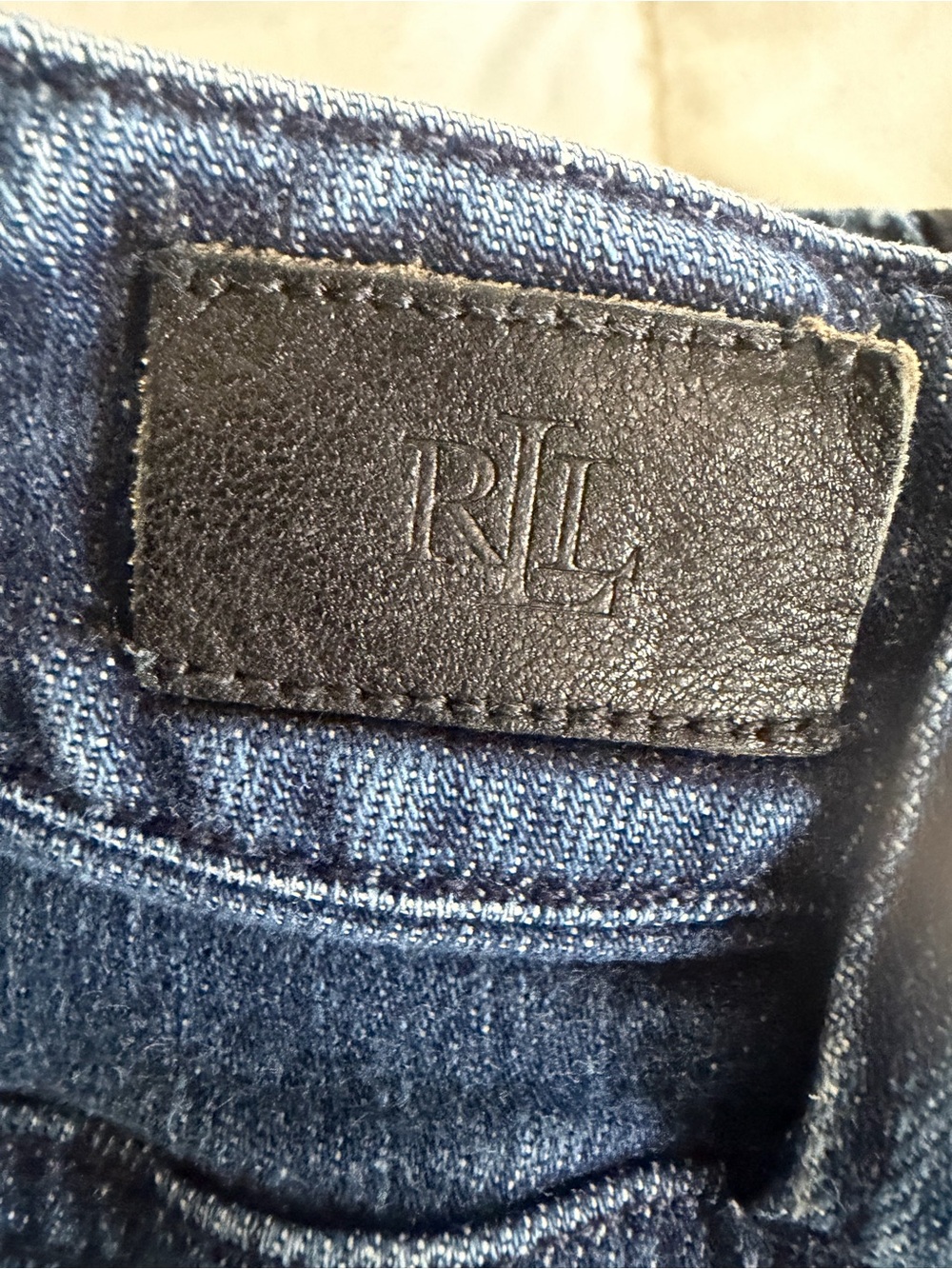 Ralph Lauren Dark Blue Straight-Leg Jeans with tuxedo Black Side Stripe - Picture 8 of 9